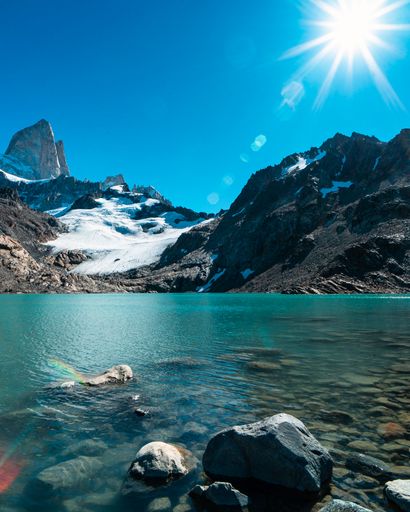 beautiful view of mount fitz roy and laguna de los tres. located in el chalten.