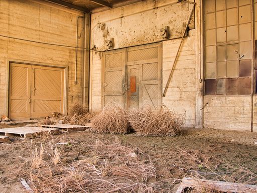 The inside of an old abandoned building