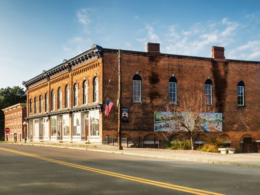 Jordan, New York, USA. August 30, 2021. View of the small town of Jordan , NY in Onondaga County on a quiet weekend morning