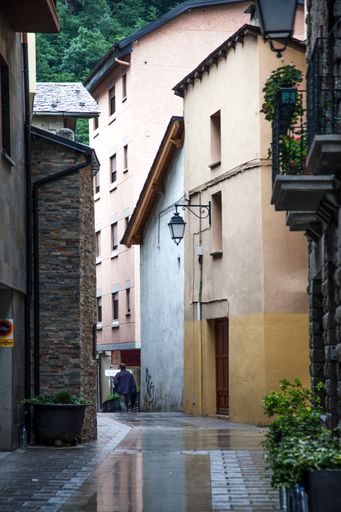A vertical shot of a cityscape with residential buildings in Andorra, Pyrenees