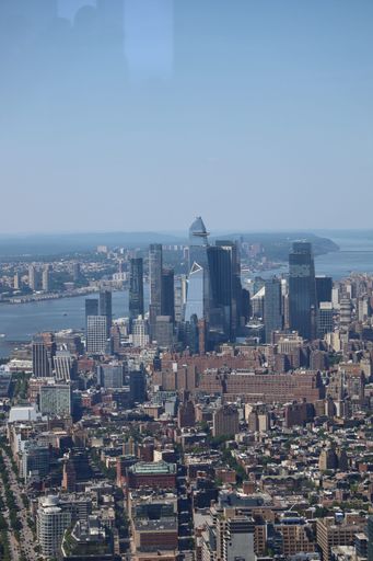 The EDGE and multiple buildings as seen from the observation deck of One World Trade Center