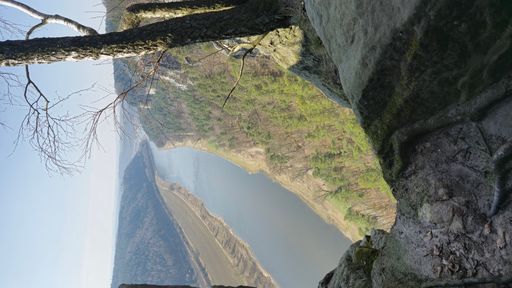 Panoramic view of the Bastei and the Elbe valley in Saxon Switzerland