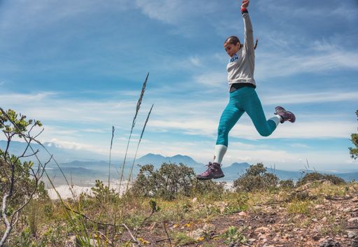 A Hispanic girl doing a workout in the fresh air in Puebla, Mexico