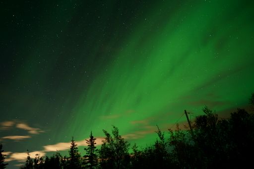 A natural light display of aurora with dynamic patterns