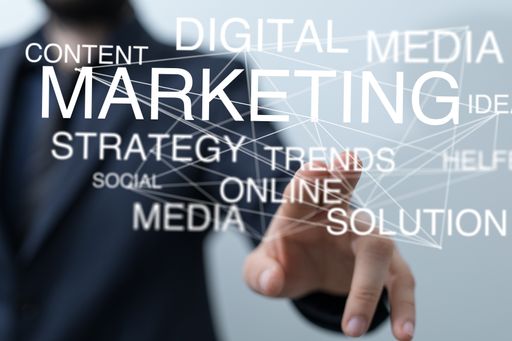 marketing option concept in hand