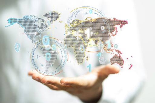 World map point, line, composition, representing the global,