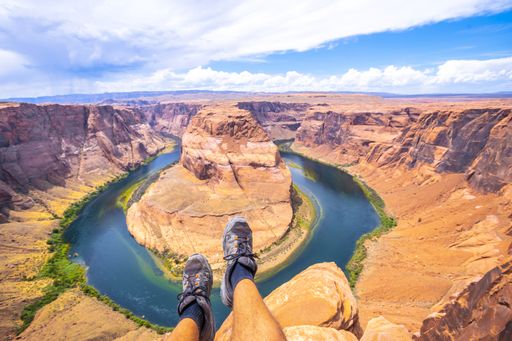 The male feet and the Horseshoe Bend, Arizona, United States