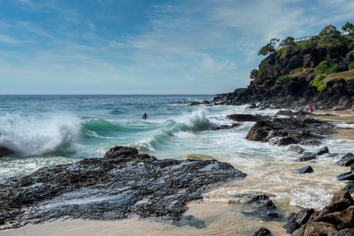 A beautiful view of Snapper Rocks, Coolangatta, Queensland, Australia