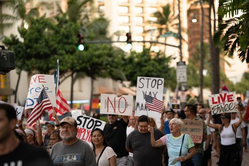 The demanders holding a freedom rally in Honolulu, Hawaii