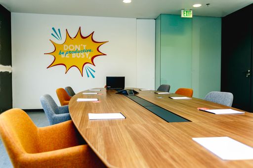 A wide and close shots of office interior designs