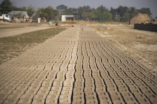 A rows of blocks for construction