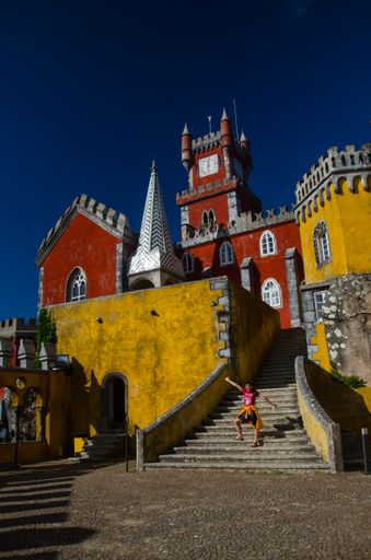 A beautiful view of the famous Pena Palace, Sintra, Portugal