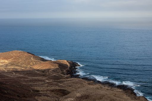 A beautiful view of the seascape under the dramatic sky from the cliffs