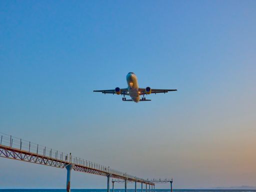 The plane in the sky