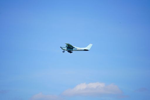 A small regional airport hosting a fly-in and open house event in Hutchinson, Kansas.