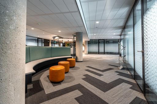 A beautiful shot of the modern style open space office interior