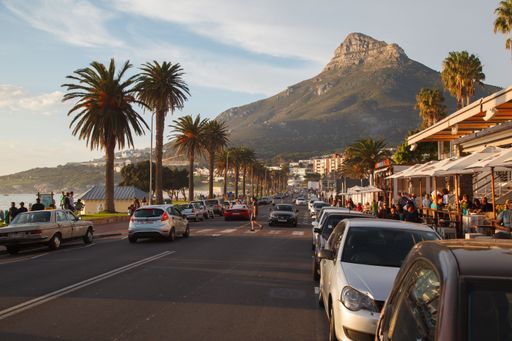A Vista point of camps bay beach, and Lions head mountain, Cape Town, South Africa
