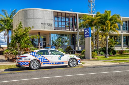 The view of Maroochydore Police Station, Sunshine Coast, Queensland, Australia.