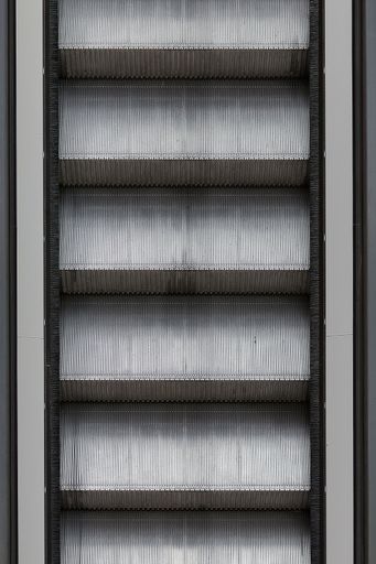 A vertical top view of an escalator