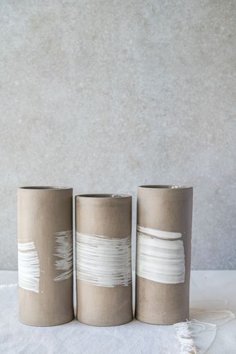Selection of handmade ceramic pieces and vases