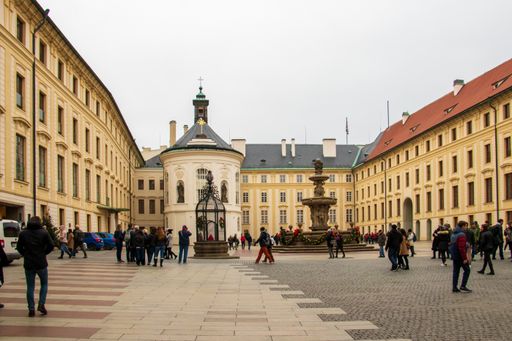 Jerome Kohl Fountain, Chapel of the Holy Cross during the day in the city of Prague