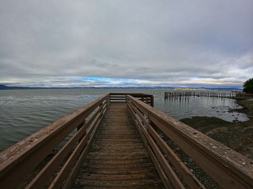 The Clear lake under the cloudy sky in California