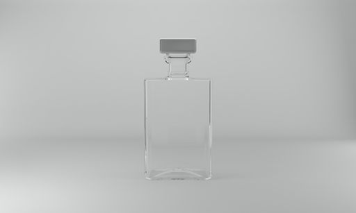 A 3D render of a bottle isolated on a white background