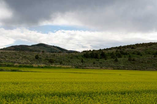 A beautiful view of a mountainous landscape with greenery under a cloudy sky