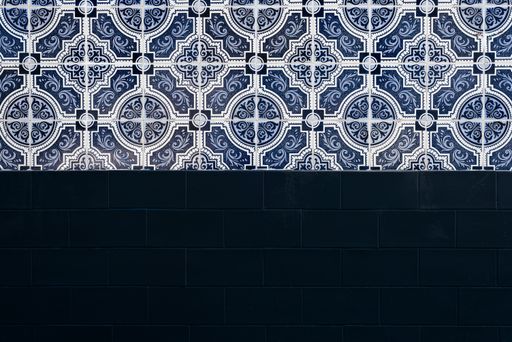 A traditional blue Portuguese tile pattern