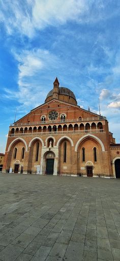 A vertical of the historical Basilica of St. Anthony in Padua, Italy