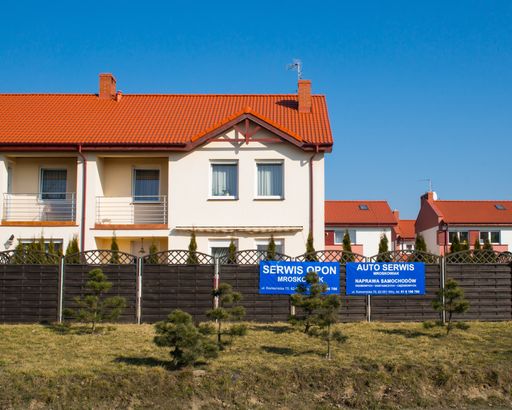 The Row of very new houses on a sunny day