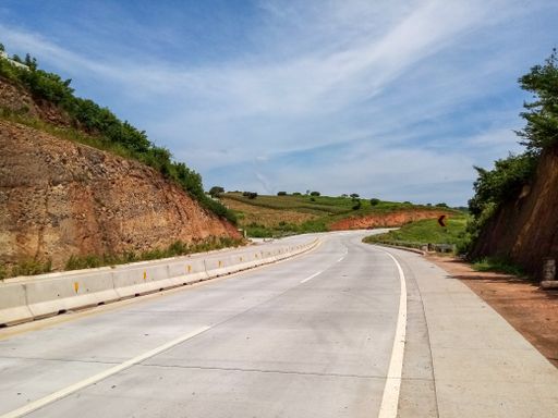 The road near the trees under the sky