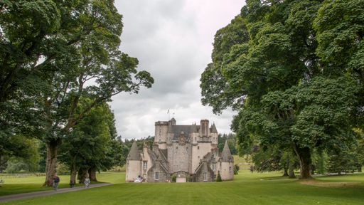 A beautiful cloudy view with Castle Fraser in the UK.