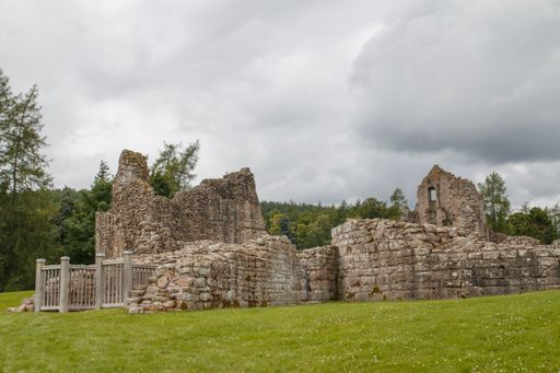 A beautiful view of medieval ruins on a cloudy day