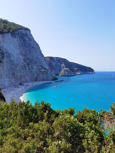 A beautiful landscape of Porto Katsiki beach on a sunny morning