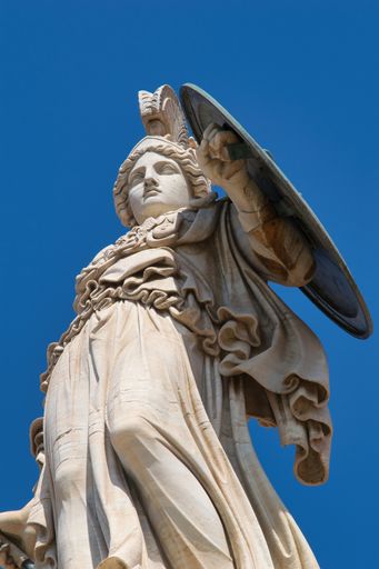 goddess Athena, statue in the center of Athens, University, Athens, Greece