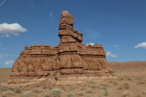 A tranquil view of rugged red rock landscape in Arches National Park near Moab, Utah, USA