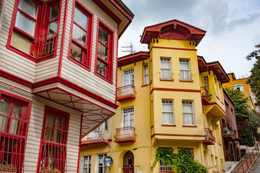 Istanbul, Turkey. September 21st 2021
Beautiful colourful architecture in the trendy neighbourhood of Kuzguncuk, Istanbul, Turkey.
