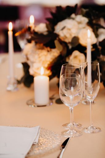 A Closeup shot of a wedding event decoration