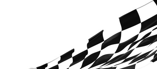 3d rendering of a flag finish race sport, champion winner on a white background