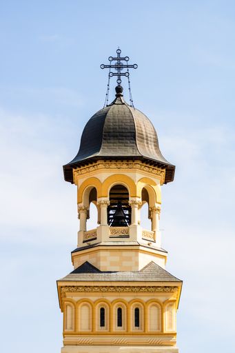 A scenic shot of architectural details of Cathedral Ancoronarii in Alba Iulia, Romania