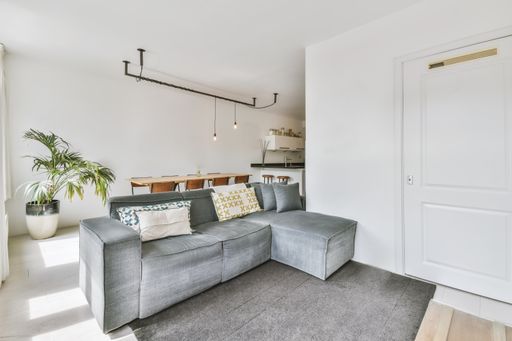 A furnished rest zone in a modern minimalist style apartment