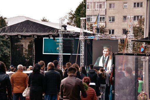 A festive graduation day at the University of Medicine and Pharmacy in Lasi, Romania