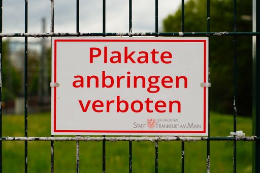 The Magistrate of the City of Frankfurt prohibits the display of placards on this fence. An attempt to restore order at an underground station.