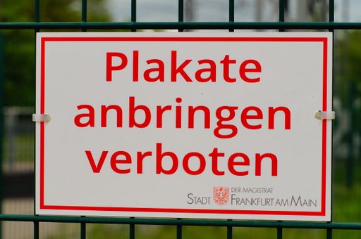 The Magistrate of the City of Frankfurt prohibits the display of placards on this fence. An attempt to restore order at an underground station.