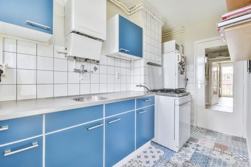 A cozy kitchen in an apartment in Amsterdam, Netherlands