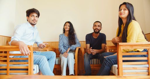 An Indian friends sitting at the table