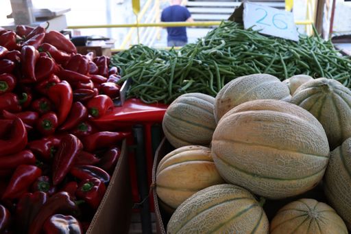 The various vegetables sold at a bazaar in Croatia