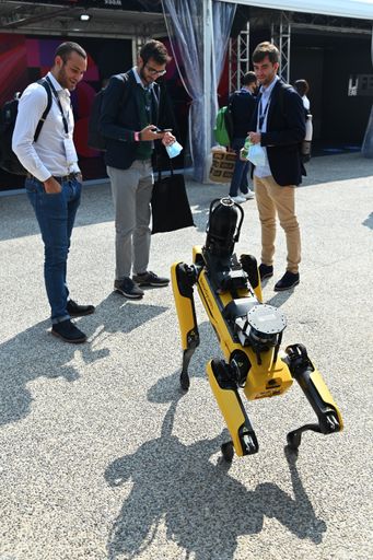 A multi-purpose robodog called Spot at a new technology fair in Turin, Italy