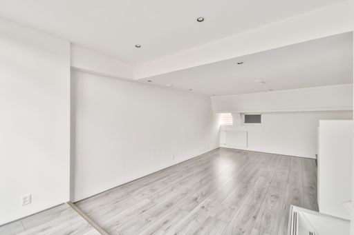 The interior of an empty room with white walls